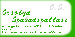 orsolya szabadszallasi business card